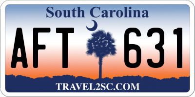 SC license plate AFT631