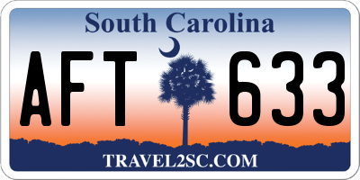 SC license plate AFT633