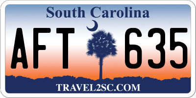 SC license plate AFT635