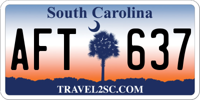 SC license plate AFT637