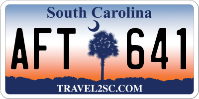 SC license plate AFT641