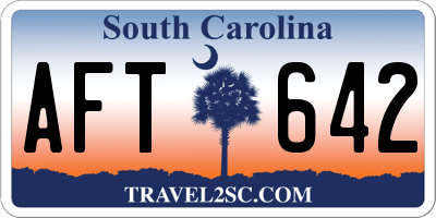 SC license plate AFT642