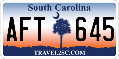 SC license plate AFT645