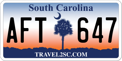 SC license plate AFT647