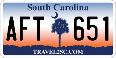 SC license plate AFT651