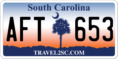 SC license plate AFT653