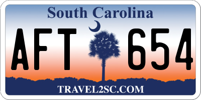 SC license plate AFT654