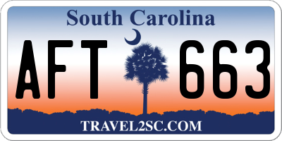 SC license plate AFT663