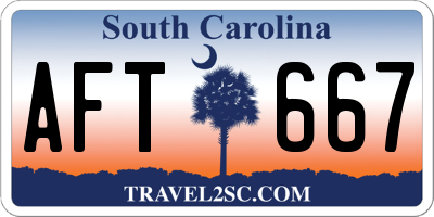 SC license plate AFT667