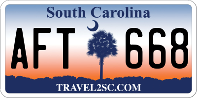SC license plate AFT668