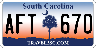 SC license plate AFT670