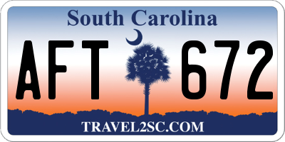 SC license plate AFT672