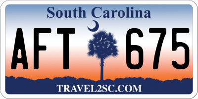 SC license plate AFT675