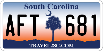 SC license plate AFT681