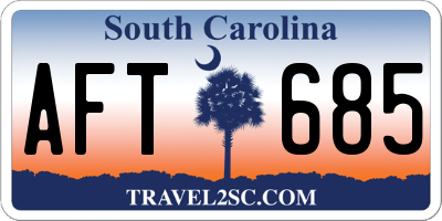 SC license plate AFT685