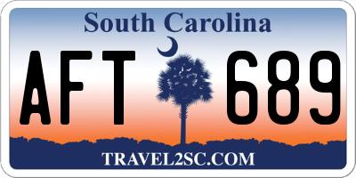 SC license plate AFT689