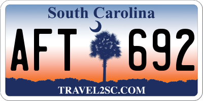 SC license plate AFT692