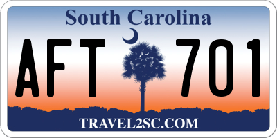 SC license plate AFT701