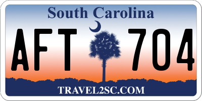 SC license plate AFT704