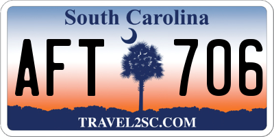 SC license plate AFT706