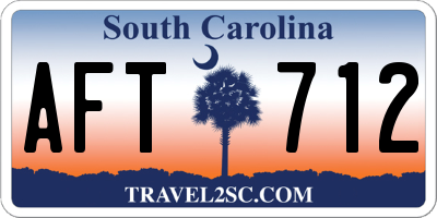 SC license plate AFT712