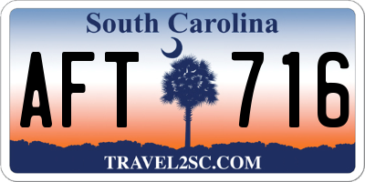 SC license plate AFT716