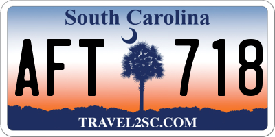 SC license plate AFT718
