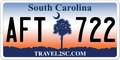 SC license plate AFT722
