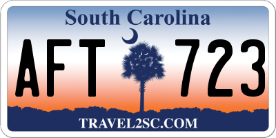 SC license plate AFT723