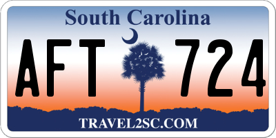 SC license plate AFT724