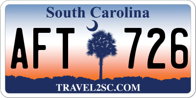 SC license plate AFT726