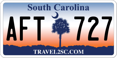SC license plate AFT727