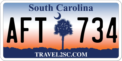 SC license plate AFT734