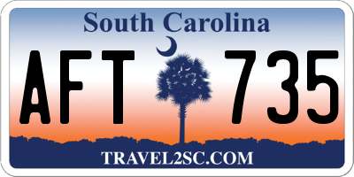 SC license plate AFT735