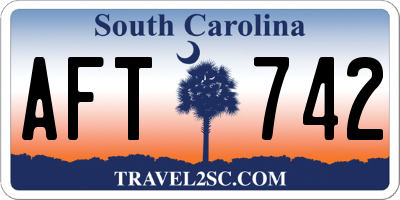 SC license plate AFT742