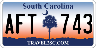 SC license plate AFT743
