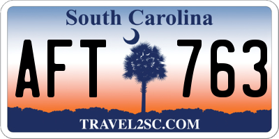 SC license plate AFT763