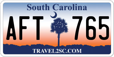 SC license plate AFT765