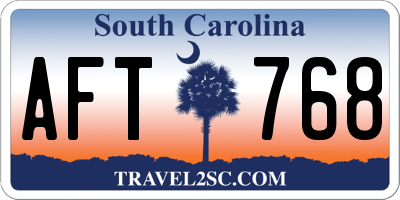 SC license plate AFT768