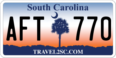 SC license plate AFT770