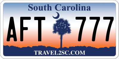 SC license plate AFT777