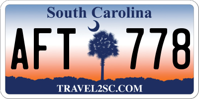 SC license plate AFT778