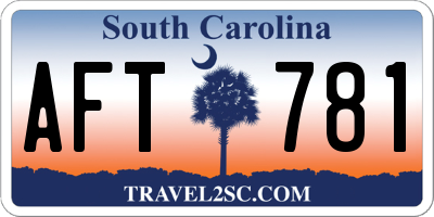 SC license plate AFT781