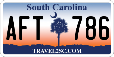 SC license plate AFT786