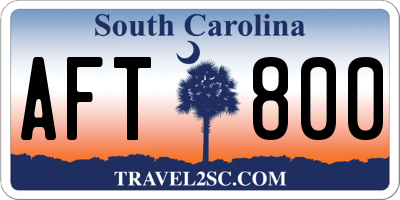 SC license plate AFT800