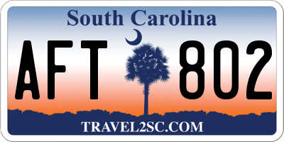 SC license plate AFT802