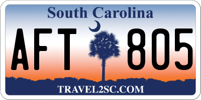 SC license plate AFT805