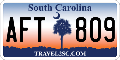 SC license plate AFT809