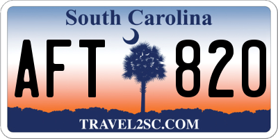 SC license plate AFT820