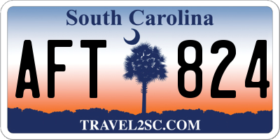 SC license plate AFT824